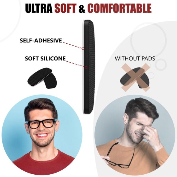 Eyeglass Nose Pads Anti Slip - Eye Glasses Nose Pad 0.5 mm - Silicone Nose Bridge Pads - Nose Grips Non Slip Piece - Sunglass Nose Pads Guards - (16 Pairs) 0.5mm x 7mm x 16mm - Image 3