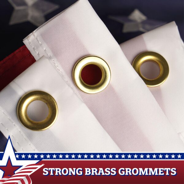 G128 - 3 Pack: USA Pleated Fan Flag 3x6FT Star Center Embroidered Polyester Stars and Stripes - Image 2
