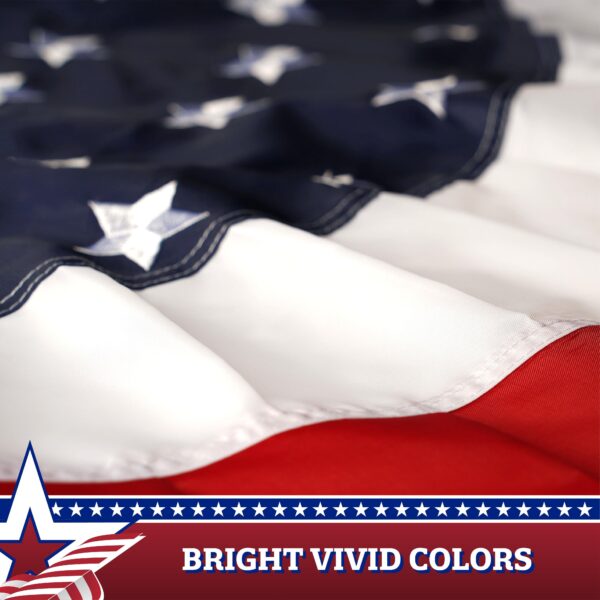 G128 - 3 Pack: USA Pleated Fan Flag 3x6FT Star Center Embroidered Polyester Stars and Stripes - Image 4