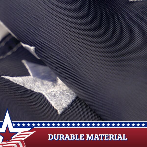 G128 - 3 Pack: USA Pleated Fan Flag 3x6FT Star Center Embroidered Polyester Stars and Stripes - Image 5