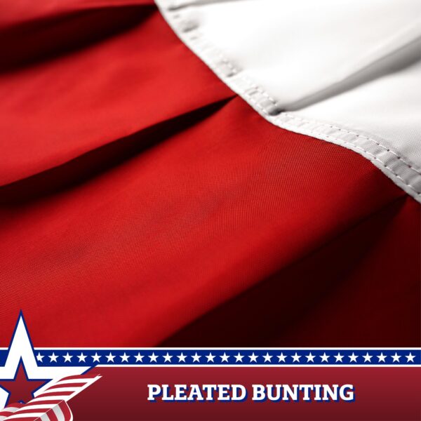 G128 - 3 Pack: USA Pleated Fan Flag 3x6FT Star Center Embroidered Polyester Stars and Stripes - Image 6