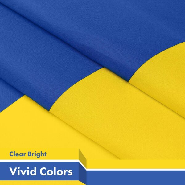G128 10 Pack: Ukraine Ukrainian Flag | 3x5 Ft | LiteWeave Pro Series Printed 150D Polyester, 4 Corner Brass Grommets | Country Flag, Vibrant Colors, More Durable Than 100D 75D Polyester - Image 3