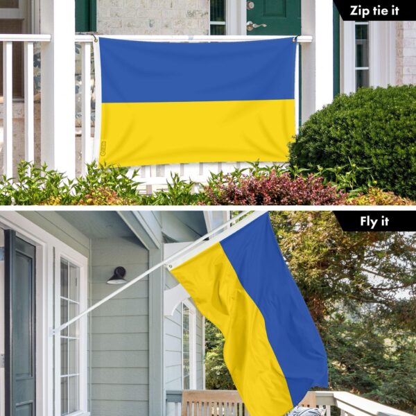 G128 10 Pack: Ukraine Ukrainian Flag | 3x5 Ft | LiteWeave Pro Series Printed 150D Polyester, 4 Corner Brass Grommets | Country Flag, Vibrant Colors, More Durable Than 100D 75D Polyester - Image 8