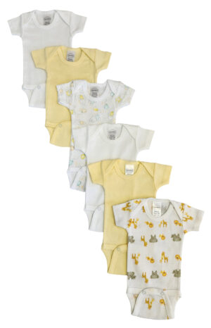 Baby Boy, Baby Girl, Unisex Short Sleeve Onezies Variety (pack Of 6) Nc_0242
