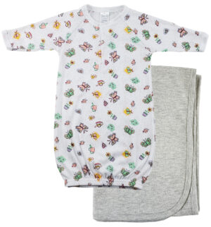 Print Infant Gown And Recieving Blanket Cs_0103