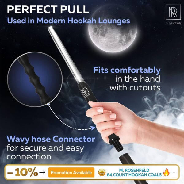 M. ROSENFELD Hookah Adapter & Mouthpiece   Cleanable Hookah Hose Silicone (60 in.) and Convenient Aluminum Made Mouthpiece (15 in.) Modern Hookahs & Accessories - Image 2