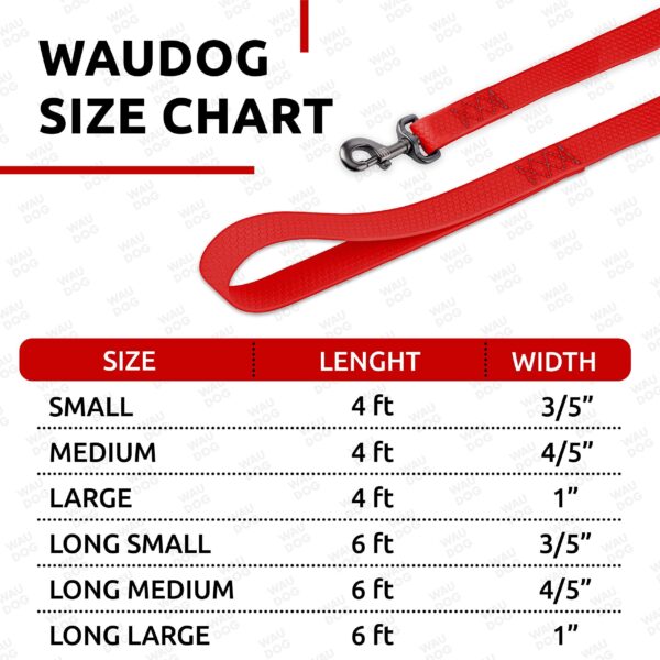 WAUDOG Waterproof Dog Leash 4 Ft   6 Ft   Anti Slip Dog Leash for Large Dogs Small and Medium Dogs   Heavy Duty Dog Leash with Water and Dirt Resistant   Long Or Short Dog Leashes for Boy & Girl Dogs - Image 3