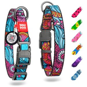 Nylon Dog Collar   Adjustable Dog Collar for Large Dogs Small & Medium Dogs   Breakaway Puppy Collars for Large Breed Dogs   Boy & Girl Dog Collars with Durable Plastic Buckle and QR Dog Tag