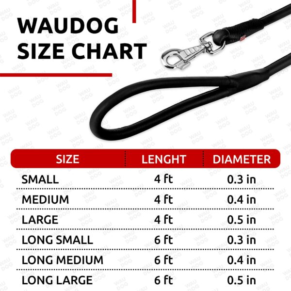 Rolled Leather Dog Leash 4Ft * 0.5 in for Small Medium and Large Dogs   Heavy Duty Leather Puppy Leash for Outdoor Walking Running Training   Strong Dog Leashes for Large Breed Dogs (Black) - Image 5