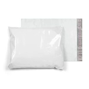 Gusseted Large Poly Mailers 15x20x4 Size. Pack of 100 White Poly Shipping Bags for Clothing 15 x 20 x 4 Polyethylene Flat Poly Mailer Bag 2.4 Mil Expansion Poly Mailers Bags Mailing Bags
