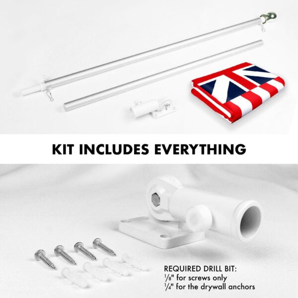 G128 Combo Pack: 6 Feet Tangle Free Spinning Flagpole (Silver) Grand Union Flag 3x5 ft Printed 150D Brass Grommets (Flag Included) Aluminum Flag Pole - Image 2