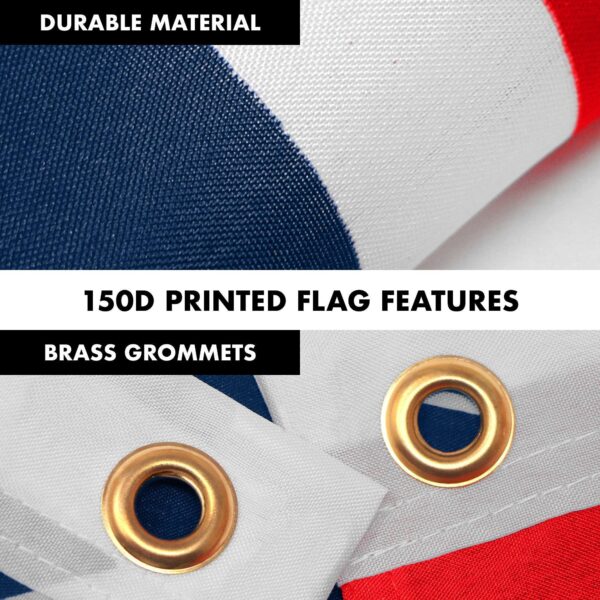 G128 Combo Pack: 6 Feet Tangle Free Spinning Flagpole (Silver) Grand Union Flag 3x5 ft Printed 150D Brass Grommets (Flag Included) Aluminum Flag Pole - Image 4