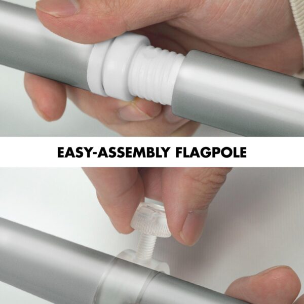 G128 Combo Pack: 6 Feet Tangle Free Spinning Flagpole (Silver) Grand Union Flag 3x5 ft Printed 150D Brass Grommets (Flag Included) Aluminum Flag Pole - Image 6