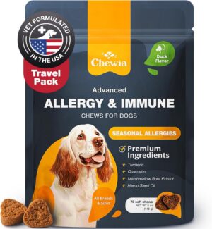 Dog Allergy Relief Chews   Itch Relief for Dogs   Anti Itch   Dog Allergy Chews   US Formulated Dog Itching Skin Relief with Salmon Oil   Immune Health Seasonal Allergies & Hot Spots Support Treats