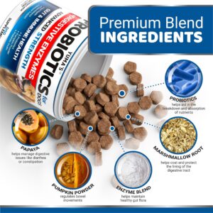 YUMA'S Natural Probiotics for Dogs: Crafted in USA with Pumpkin and Enzymes   Soft Chews for Digestive Wellness and Gut Health