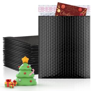 Matte Black Bubble Mailers 7.25 x 11 Cushion Padded Envelopes 10 Pack with Peel and Seal Closure 7 1/4 x 11 Glamour Metallic Foil Mailers for Shipping Packing