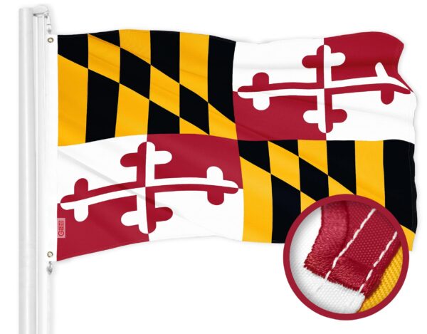 G128 Combo Pack: American USA Flag 3x5 Ft & Maryland MD State Flag 3x5 Ft | Both ToughWeave Series Embroidered Polyester, Brass Grommets - Image 2