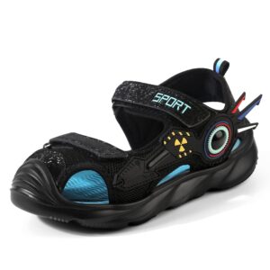 Closed Toe Sandals for Boys and Girls for Active Play and Activities  Adjustable Hook and Loop Straps Breathable Mesh Upper Comfortable and Thick Non Slip Sole  Boys Sandals for Beach Pool Bikes Walking