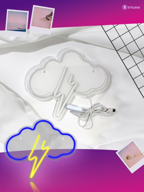 Cloud Led Cloud Light   Neon Lights 13.4 x 11.7 in Led Neon Signs For Wall Decor   USB Powered Led Signs For Bedroom Wall   Yellow Neon Signs Blue Neon Sign for Bedroom Casino Bar Hotel Play RoomL - Image 4