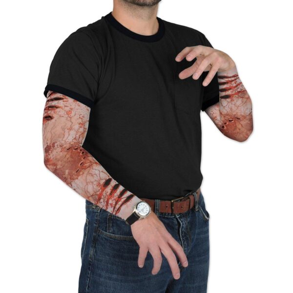 Beistle Zombie Bite Party Sleeves 1 Pair Halloween Wearing Apparel Costume Accessory One Size Red Black Tan