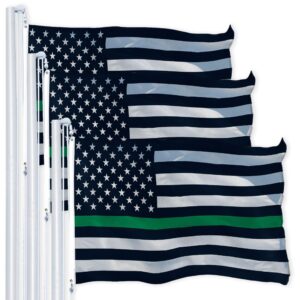 Thin Green Line American Flag 3x5 Ft 3-Pack Printed 150D Polyester By G128