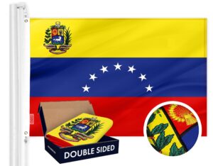 Venezuela 7 Stars Venezuelan Flag | 4x6 Ft | Double ToughWeave Series Double Sided Embroidered 210D Poly | Country Flag Embroidered Design Brass Grommets Heavy Duty 2 ply Beautiful Flag