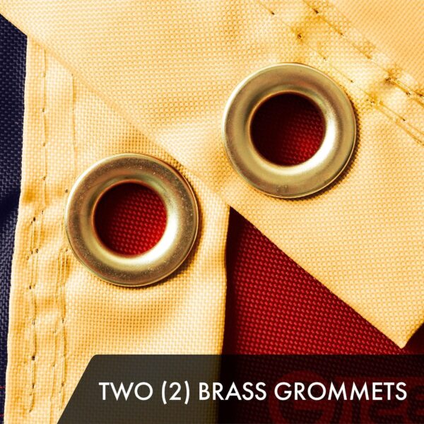 G128 Combo Pack: American USA Tea-Stained Flag 3x5 Ft & Bennington 76 Tea-Stained Flag 3x5 Ft | Both ToughWeave Pro Series Embroidered 420D Polyester, Embroidered Design, Brass Grommets - Image 3
