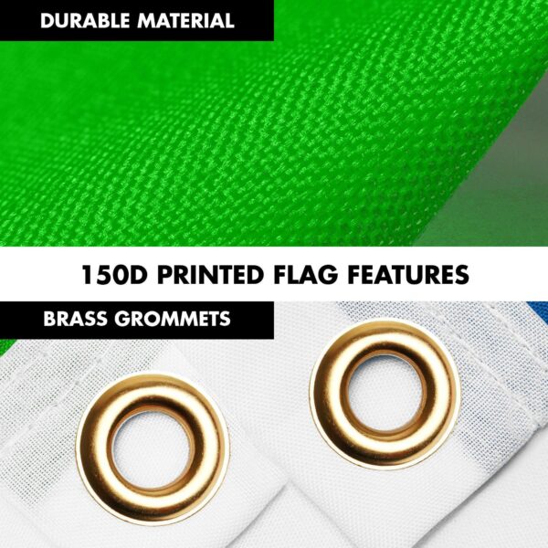 G128 Combo Pack: 6 Ft Tangle Free Aluminum Spinning Flagpole (Black) & Sierra Leone Sierra Leonean Flag  3x5 Ft LiteWeave Pro Series Printed 150D Polyester | Pole with Flag Included - Image 4