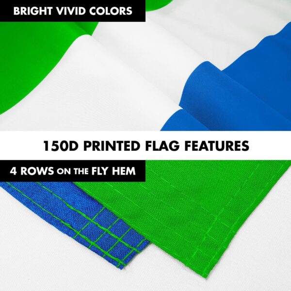 G128 Combo Pack: 6 Ft Tangle Free Aluminum Spinning Flagpole (Black) & Sierra Leone Sierra Leonean Flag  3x5 Ft LiteWeave Pro Series Printed 150D Polyester | Pole with Flag Included - Image 5