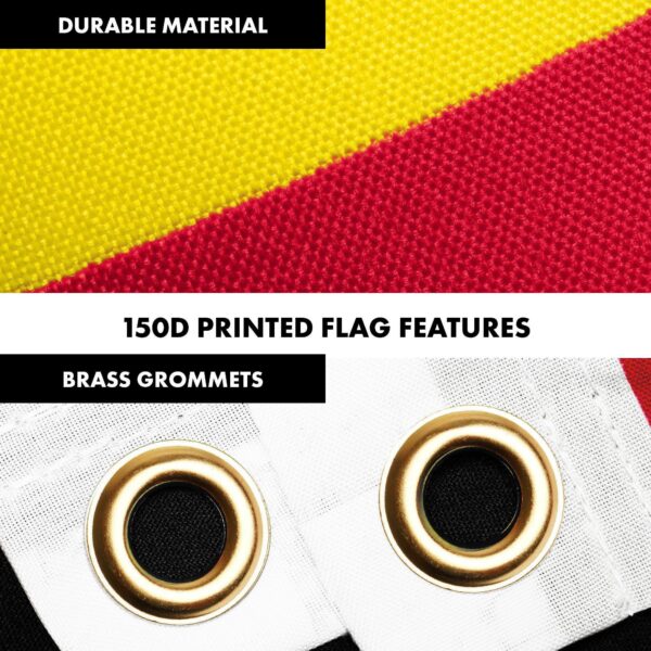 G128 Combo Pack: 6 Ft Tangle Free Aluminum Spinning Flagpole (Black) & Mozambique Mozambican Flag  3x5 Ft LiteWeave Pro Series Printed 150D Polyester | Pole with Flag Included - Image 4