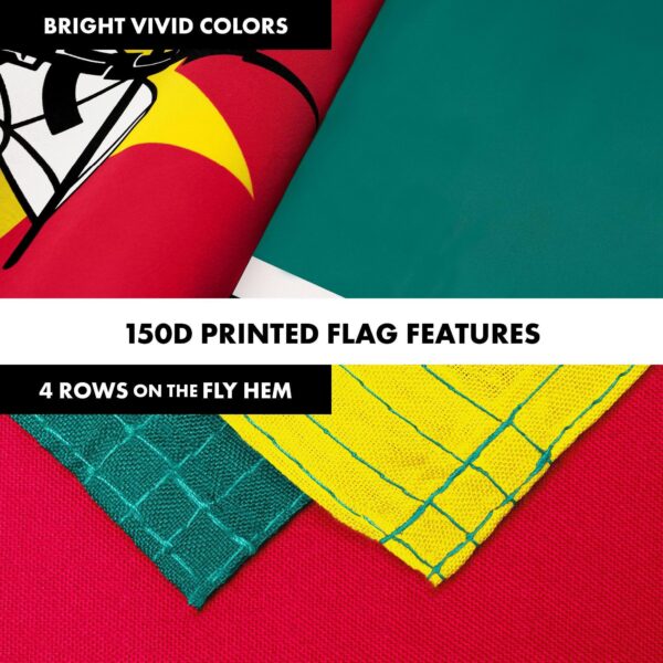 G128 Combo Pack: 6 Ft Tangle Free Aluminum Spinning Flagpole (Black) & Mozambique Mozambican Flag  3x5 Ft LiteWeave Pro Series Printed 150D Polyester | Pole with Flag Included - Image 5