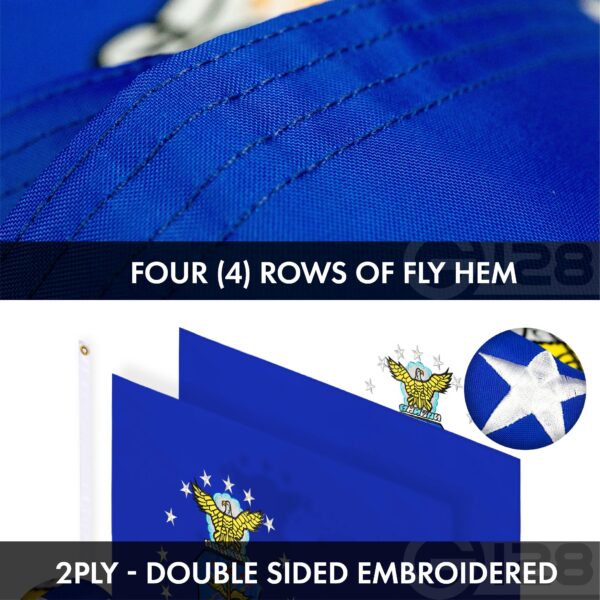 G128 Combo Pack: American USA Flag ToughWeave Series 2x3 Ft Single Sided & US Air Force Flag Double Sided 2x3 Ft Double ToughWeave Series | Both Embroidered Polyester, Brass Grommets - Image 7