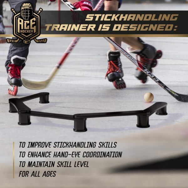 ACE HOCKEY Lightweight Stickhandling Training Aid   Snake Equipment for Puck Control Street Hockey Training Reaction Time and Coordination Durable Portable and Adjustable - Image 2