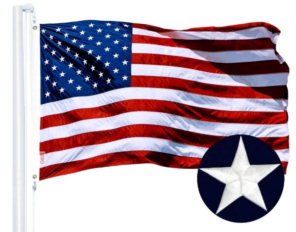 G128 Combo Pack: American USA Flag 1x1.5 Ft & Maryland MD State Flag 1x1.5 Ft | Both ToughWeave Series Embroidered 300D Polyester, Embroidered Design, Indoor/Outdoor, Brass Grommets - Image 6