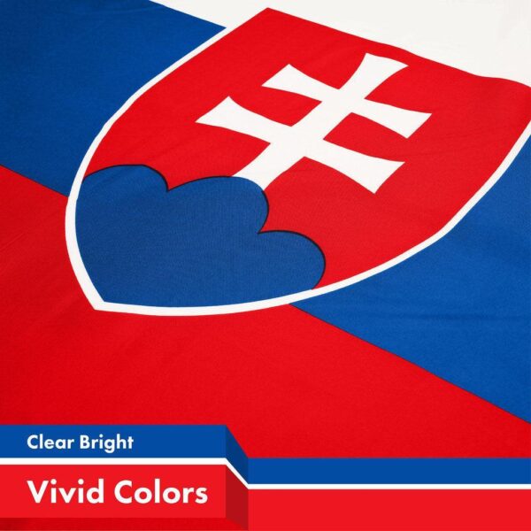 G128 5 Pack: Slovakia Slovakian Flag | 3x5 Ft | LiteWeave Pro Series Printed 150D Polyester | Country Flag, Indoor/Outdoor, Vibrant Colors, Brass Grommets, Thicker and More Durable Than 100D 75D Poly - Image 3