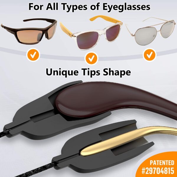 SIGONNA Glasses Strap String Holder   No Tail Eyeglasses Strap Holders   Eye Glasses Chain   Wired Eyeglass Chains for Women   13  Glasses Lanyard Men Cord   2 Pcs - Image 3
