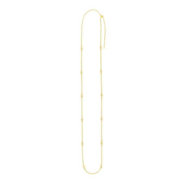 Endless Adjustable Diamond Pendant Chain in 14k Yellow Gold (3.0mm)