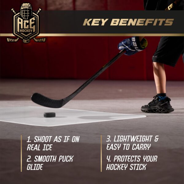 Shooting Pad 24” x 48”   Shoot Like on Real Ice   Practice Shooting Stickhandling Passing Skills on 8 sqft   Convenient Off Ice Training   Easy to Carry   Synthetic Ice Mat - Image 4