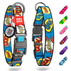 Nylon Dog Collar   Adjustable Dog Collar for Large Dogs Small & Medium Dogs   Breakaway Puppy Collars for Large Breed Dogs   Boy & Girl Dog Collars with Durable Plastic Buckle and QR Dog Tag