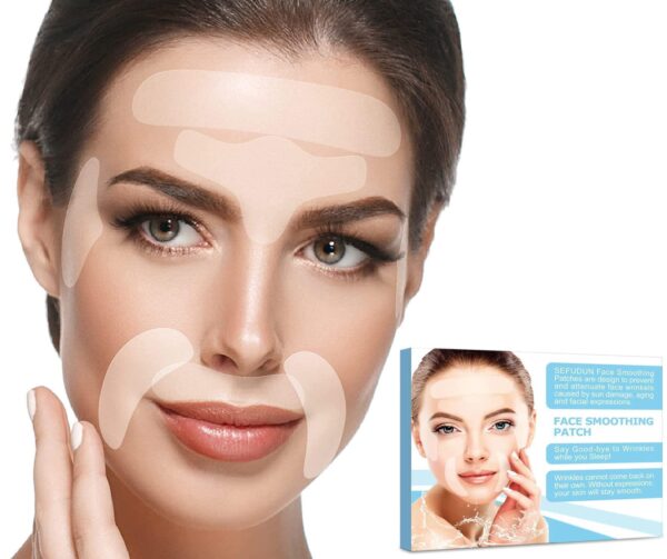 Facial Patches for Wrinkles. Pack of 160 Face Strips of Various Shapes. Reusable Wrinkle Patches for Smoothing Eye Mouth Forehead Wrinkle. Invisible Facial Wrinkle Reduction Tape for Woman