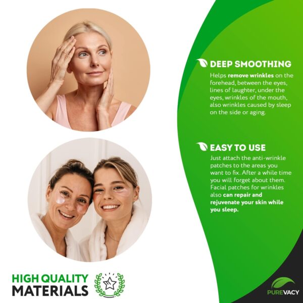 Facial Patches for Wrinkles. Pack of 160 Face Strips of Various Shapes. Reusable Wrinkle Patches for Smoothing Eye Mouth Forehead Wrinkle. Invisible Facial Wrinkle Reduction Tape for Woman - Image 5