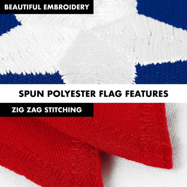 G128 Combo Pack: 5 Ft Tangle Free Aluminum Spinning Flagpole (White) & Ohio OH State Flag 2.5x4 Ft, StormFlyer Series Embroidered 220GSM Spun Polyester | Pole with Flag Included - Image 5