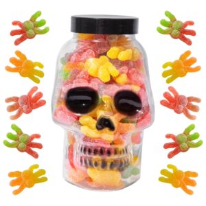 Halloween Candy Skull Jar (Gummy Spiders)