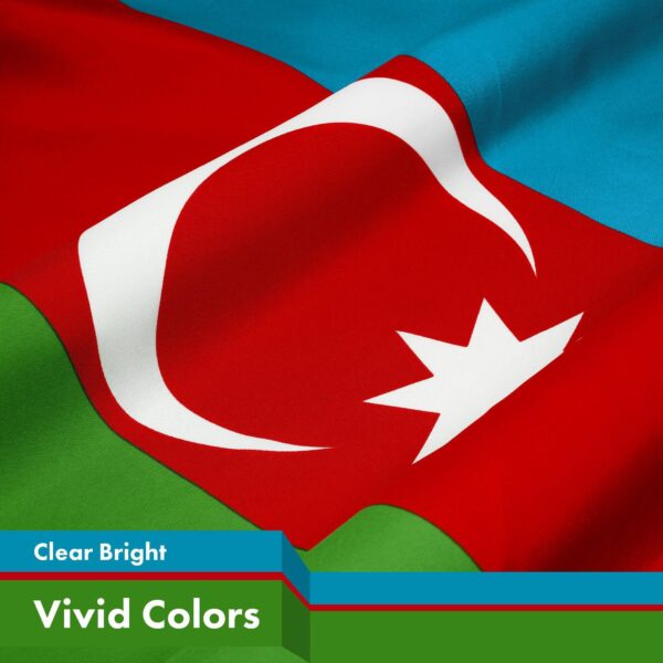 G128 Combo Pack: American USA Flag 3x5 Ft & Azerbaijan Azerbaijanis Azeris Flag | Both LiteWeave Pro Series Printed 150D Polyester, Brass Grommets - Image 4