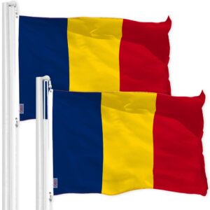G128 2 Pack: Chad (Chadian) Flag | 3x5 feet | Printed 150D Indoor/Outdoor, Vibrant Colors, Brass Grommets, Quality Polyester, Much Thicker More Durable Than 100D 75D Polyester