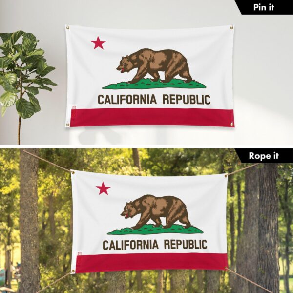 G128 Combo Pack: 6 Ft Tangle Free Aluminum Spinning Flagpole (Silver) & California CA State Flag 3x5 Ft, LiteWeave Pro Series Printed 150D Polyester, 4 Corner Brass Grommets | Pole with Flag Included - Image 6