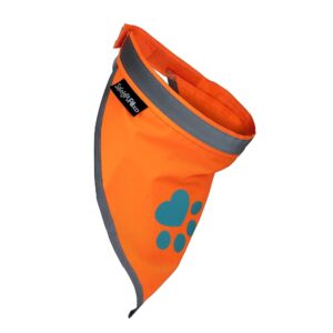 Orange Dog Bandana. Hi Visibility Reflective Blaze Orange Bandana for Large and Small Pets. Safety Accessories for Walking Camping and Off Leash Exploration.