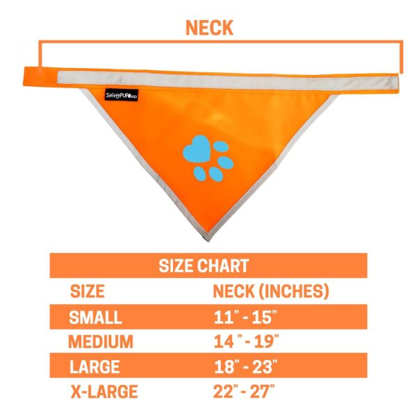 Orange Dog Bandana. Hi Visibility Reflective Blaze Orange Bandana for Large and Small Pets. Safety Accessories for Walking Camping and Off Leash Exploration. - Image 2