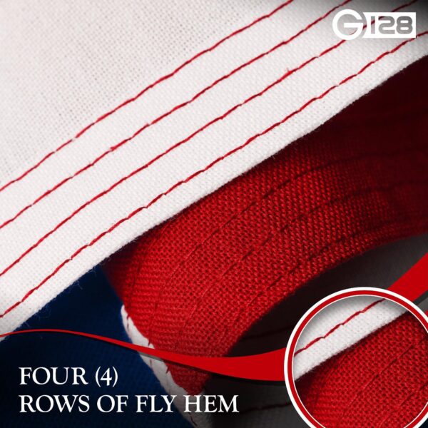 G128 5 Pack: Puerto Rico Puerto Rican Flag | 4x6 Ft | StormFlyer Series Embroidered 220GSM Spun Polyester | Embroidered Design, Indoor/Outdoor, Brass Grommets, Heavy Duty, All Weather - Image 4