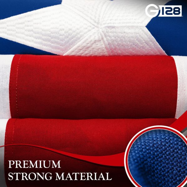 G128 5 Pack: Puerto Rico Puerto Rican Flag | 4x6 Ft | StormFlyer Series Embroidered 220GSM Spun Polyester | Embroidered Design, Indoor/Outdoor, Brass Grommets, Heavy Duty, All Weather - Image 7